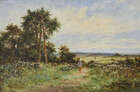 
	
		Benjamin Williams Leader, R.A., 
		 
		British 1831-1923- 
		 
		Figure walking...
