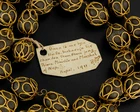 A gold mounted thirty five bezoar stones necklace, North India, 19th century, 
Each stone in...
