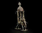 A bronze figure of Indra on Airavata, Bastar, Eastern India, 19th century, 
Under a domed...