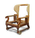 
	
		A Victorian mahogany wingback invalids chairs, by John Ward, London, the reclining back...