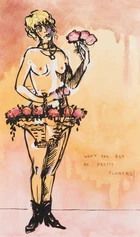 British school, 20th/21st century - 'Won't You Buy My Pretty Flowers'; watercolour and ink on...