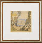 
	
		Sir Frank Brangwyn RA RWS RBA, 
		British 1867-1956- 
		
		View through trees of...
