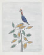 
	
		Keiko Minami, 
		Japanese 1911-2004-
		 
		Aigrette and Two Fish c.1977;
		 
		two...