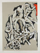 
	
		A group of 5 serigraphs from the OPCE series by Maqbool Fida Husain (India 1913-2011),...
