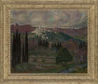 
	
		Eugène Antoine Durenne, 
		French 1860-1944- 
		 
		Vue de Cagnes, le soir;...