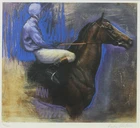 Katie O’Sullivan, British b.1959- Jockey; offset lithograph in colours on wove, signed and...