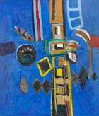 
	
		Ian Humphreys, 
		British b.1956  
		 
		Juggling, 1982; 
		 
		oil on canvas, signed...