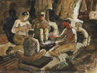 
	
		Yves Brayer, 
		French 1907-1990 - 
		 
		La partie de cartes aux armées, 1939;...