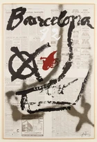 After Antoni Tapies, Spanish, 1923-2012
Barcelona, 82, on a background copy of La Tribuna...