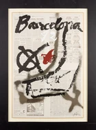 After Antoni Tapies, Spanish, 1923-2012
Barcelona, 82, on a background copy of La Tribuna...