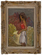 
	
		Henryk Gotlib, 
		Polish/British 1890-1966 - 
		 
		Standing woman, 1948; 
		 
		oil...