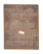 
	
		A group of six copper printing plates, Iran, late 19th century, in Arabic and with...
