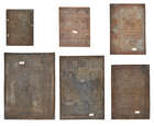 
	
		A group of six copper printing plates, Iran, late 19th century, in Arabic and with...