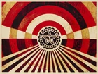 Shepard Fairey, American, b.1970- Tunnel vision; two lithographs in colour, both from the...