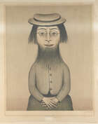 Laurence Stephen Lowry RBA RA, British 1887-1976, Woman with Beard, 1975; offset lithograph on wove,...