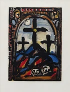 Georges Rouault, French 1871-1958, Les Trois Croix; colour aquatint on wove, from the...
