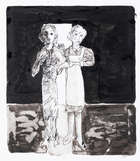 
	
		John Barnicoat, 
		British 1924-2013 - 
		 
		Two Women, 2001; 
		 
		ink and pencil...