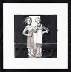 
	
		John Barnicoat, 
		British 1924-2013 - 
		 
		Two Women, 2001; 
		 
		ink and pencil...
