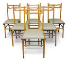 RTO Manner of Ico ParisiDining table and six dining chairs, circa 1950Beech, glass, leatherTable...