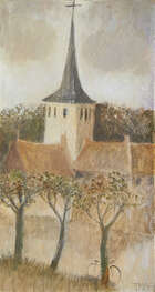 
	
		Tessa Newcomb, 
		British b.1955- 
		
		French Village, 2005;
		 
		oil on board,...