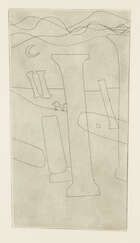 
	
		Ben Nicholson OM,
		British 1894-1982-
		 
		Palaestra with Moon [Lafranca 118],...