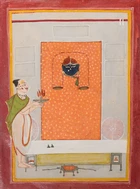 The worship of Srinathji, Nathdwara, North India, 19th century, 
Opaque pigments on paper, the...