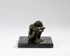 To Be Sold with No Reserve British school, 20th/21st century - Crouching figure; bronze on...