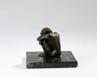 To Be Sold with No Reserve British school, 20th/21st century - Crouching figure; bronze on...