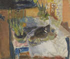 
	
		Patrick Heron, 
		British 1920-1999 - 
		 
		STILL LIFE WITH HYACINTHS, PLAICE AND...