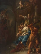 Circle of Jacob van Loo, Dutch c.1614-1670- 
An allegory of the French monarchy fighting the...