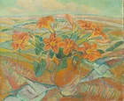 Jean-Claude Sardou, French 1904-1967 - Les Lys Rouges; oil on canvas, signed lower left 'J....