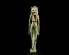 A large Egyptian blue-green faience amulet of the lioness-headed goddess Sekhmet, Third...