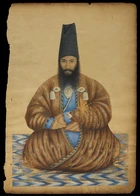 A seated portrait of high ranking Qajar noble or official : Motamed ad-Dawla or that of Husayn...