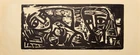 Narayan Badri (Indian 1929-2013), 
Three woodcuts on card;
Homage to Birth; Untitled, man and...