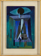 
	
		Clarke Hutton, 
		British 1898-1985- 
		 
		Obelisk II, 1975; 
		 
		oil on panel,...