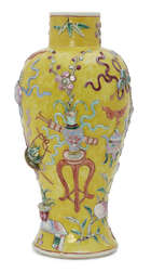 
	
		A Chinese porcelain &#39;precious objects&#39; baluster vase, early 20th century, painted in...