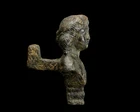 A Roman bronze stool support with the bust of a youth, Circa 2nd-3rd Century A.D.,
On a stepped...