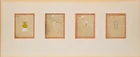 Four vignettes depicting offerings to a deity : a water vase (lota), a fly whisk (chawri or...