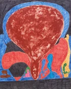 Armet Francis, Jamaican/British b.1945 - Temra, 1990; ink and felt-pen on paper on backing card,...