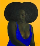 Oluwole Omofemi, Nigerian b.1988 - Seduction, 2021; oil and acrylic on canvas, signed and dated...