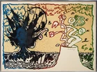Pierre Alechinsky, Belgian b.1927- Volcan Alphabétique, 1970; lithograph in colours on wove, 