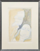 To Be Sold with No Reserve: George Breuer-Weil, Austrian/British b.1938 - Two figures, 1982; blue...