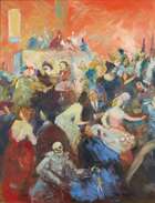 
	
		Alfred Buchta, 
		Austrian 1880-1952 - 
		 
		Maskenball; 
		 
		oil on board,...