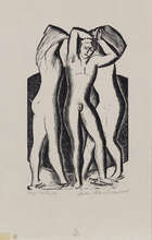 
	
		Leon Underwood,
		British 1890-1975-
		 
		Bird and Fish, 1927;
		lino engraving on wove...