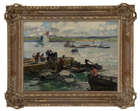 
	
		Paul Morchain, 
		French 1876-1939 - 
		 
		Depart des pecheures, Finistere;...