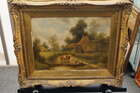 
	
		H B Wilcocks, British, late 19th century- Rural village scenes; oils on canvas, a pair,...
