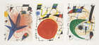 Joan Miró, Spanish 1893-1983, The Green moon, 1972; Le Soleil Rouge (The Red Sun); The Blue Star, 1972;...