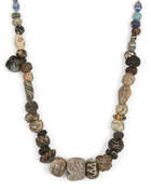 
	
		Seven strings of hardstone, glass, calcite and glazed faience beads
		Circa 1st...