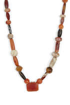 
	
		Seven strings of hardstone, glass, calcite and glazed faience beads
		Circa 1st...