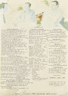 
	
		David Hockney OM CH RA, 
		British b.1937 - 
		 
		Langan&#39;s Brasserie Menu signed by...